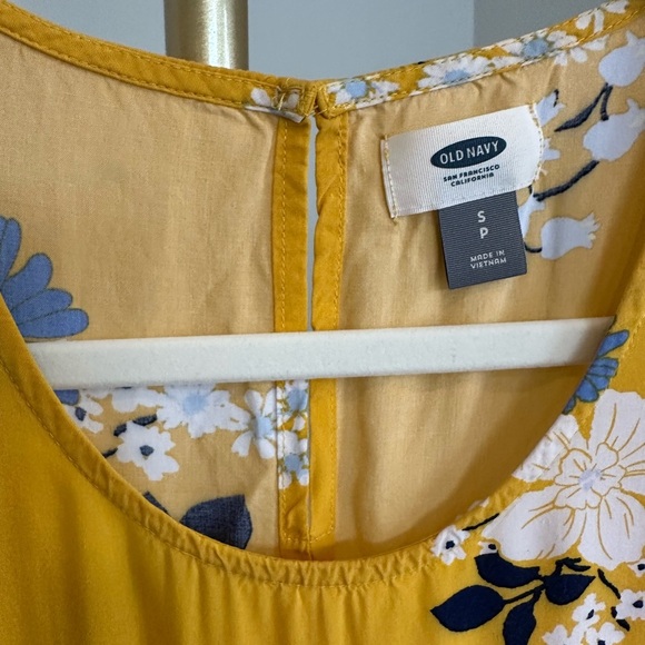 ❤️ Old Navy Yellow Floral 3/4 Sleeve Dress NWOT Small - Picture 2 of 9